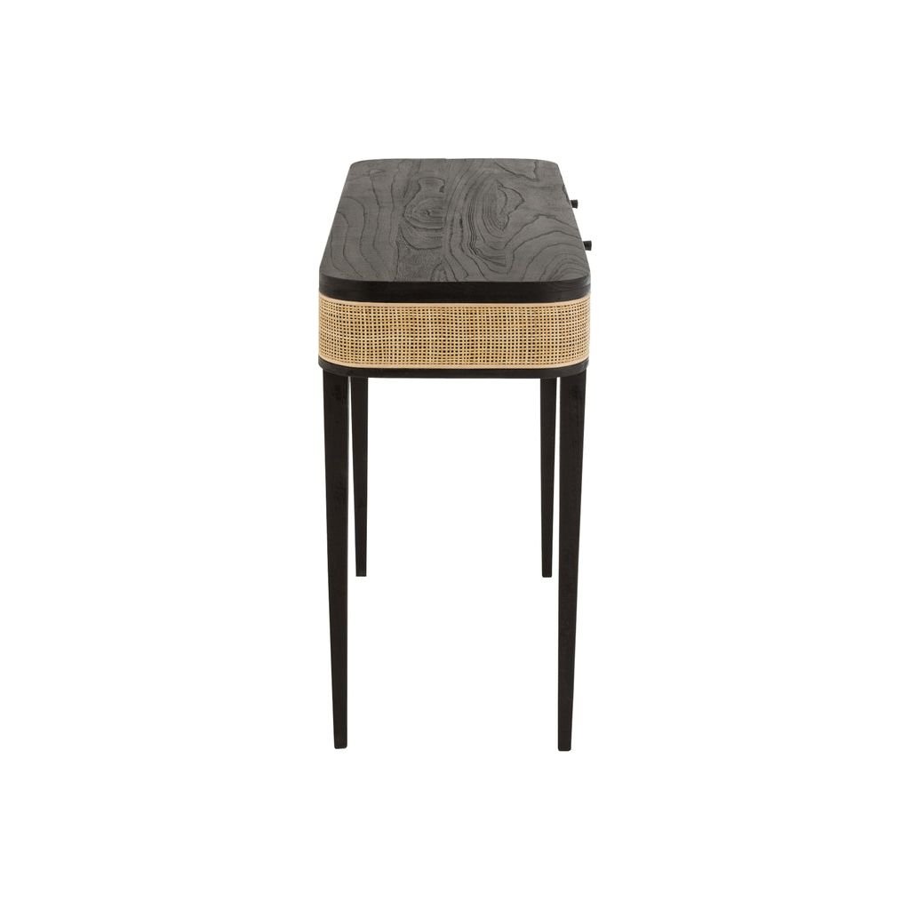 Console Exotique En Rotin Noir - Designix