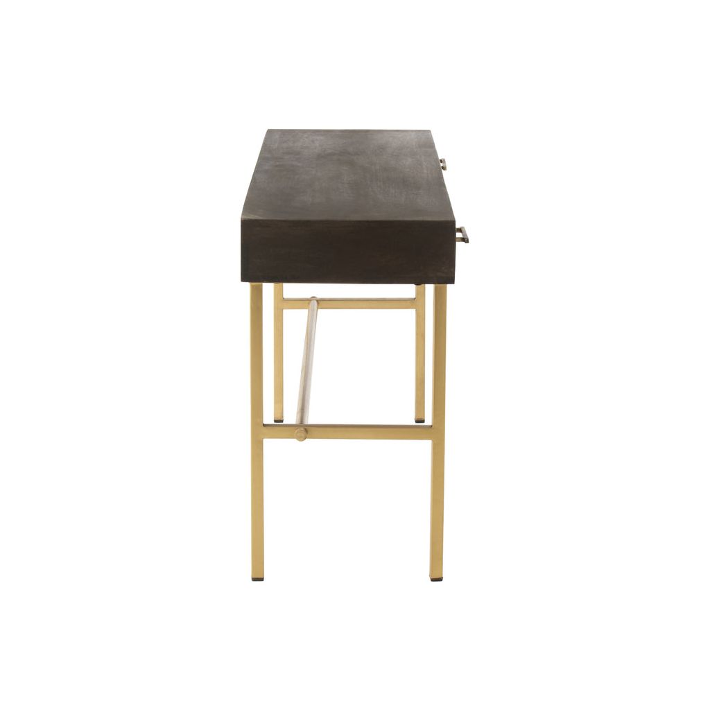 Console Janis Bois Fer Marron Or - Designix