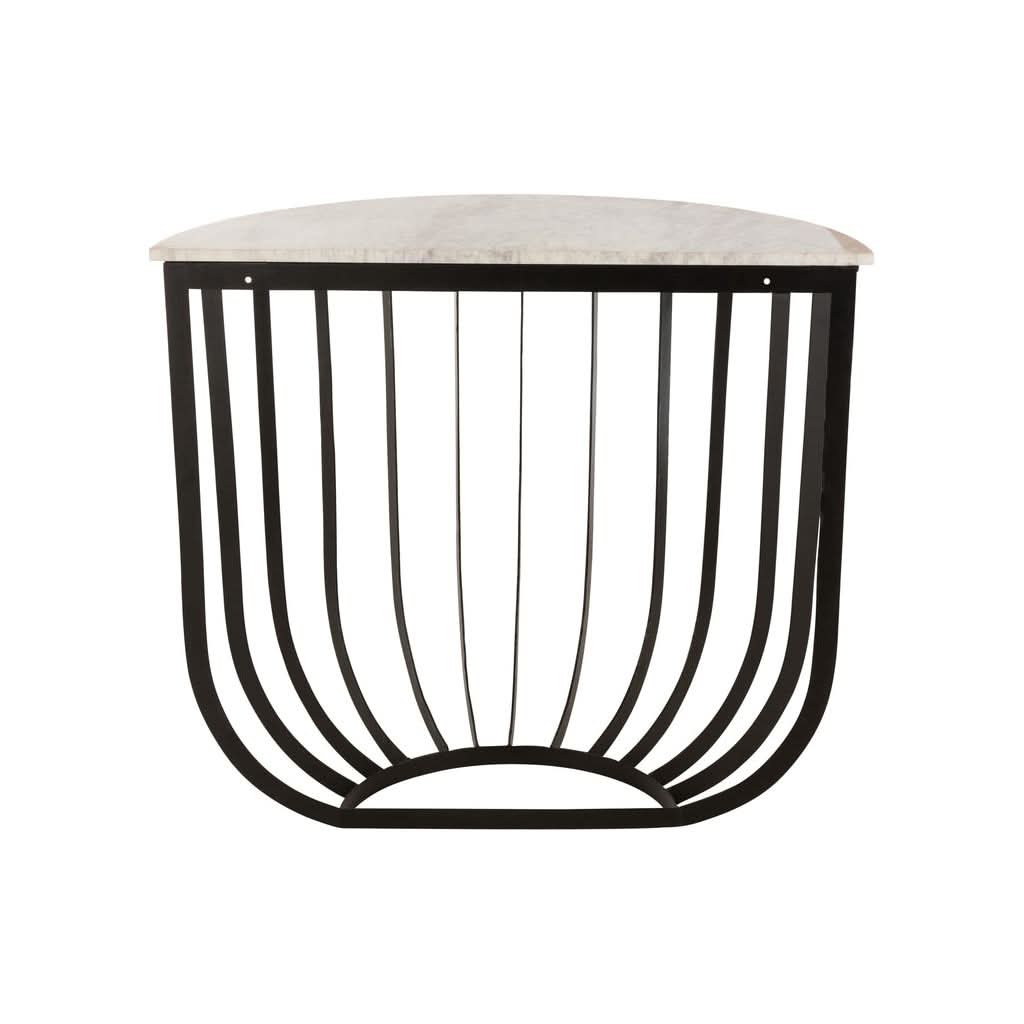 Console Marbre Fer Blanc Noir - Designix
