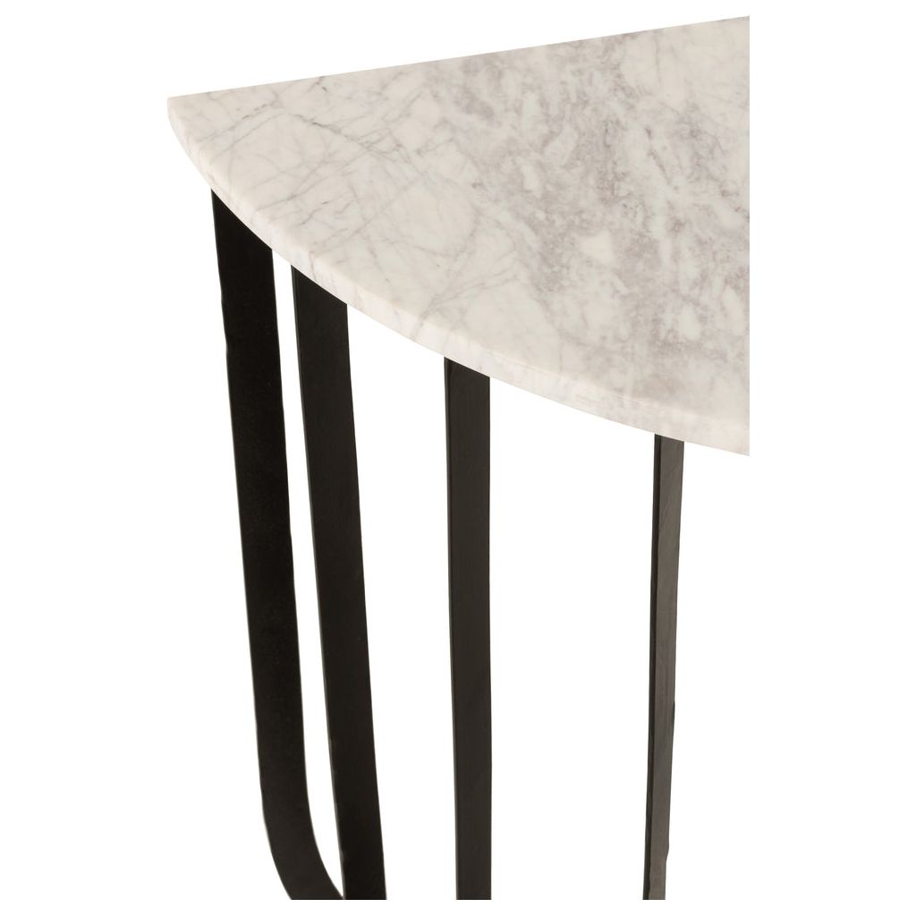 Console Marbre Fer Blanc Noir - Designix