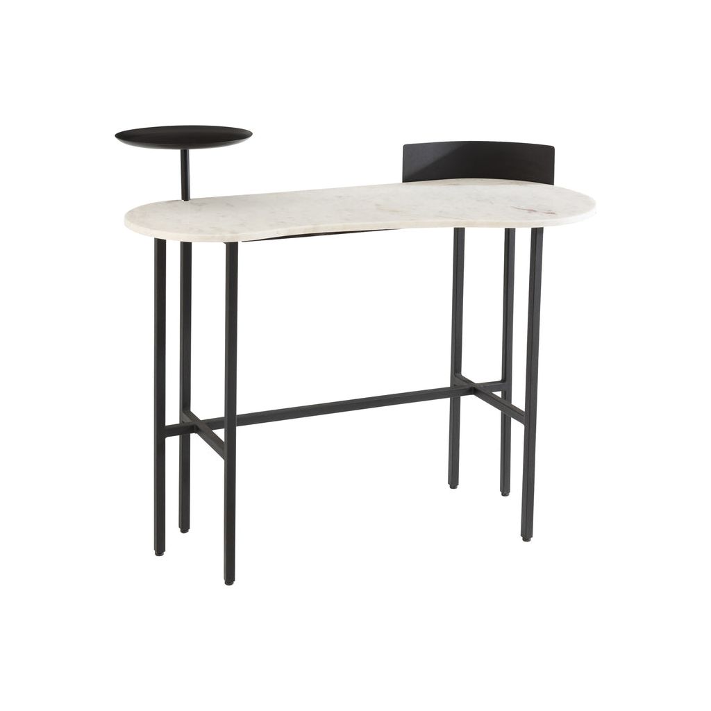 Console Marbre Fer Blanc Noir - Designix