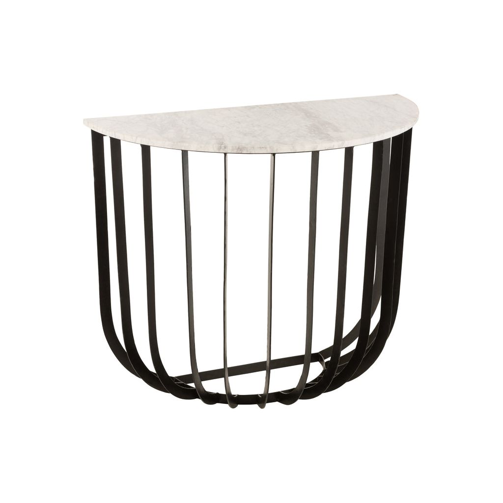 Console Marbre Fer Blanc Noir - Designix