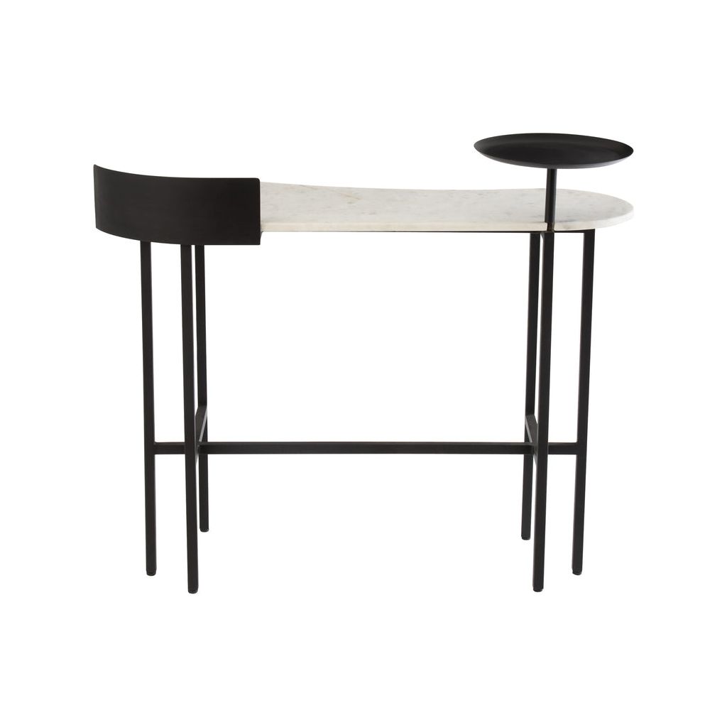 Console Marbre Fer Blanc Noir - Designix