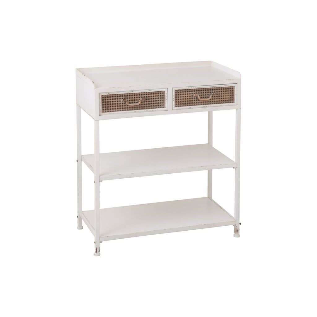 Console Métal Blanc Avec Tiroirs - Designix