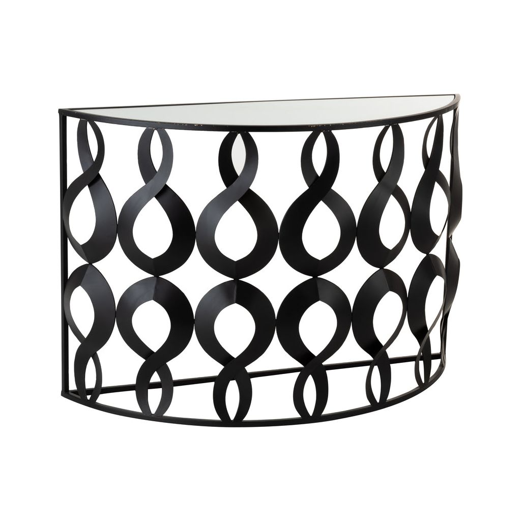 Console Métal et Verre Noir Design - Designix