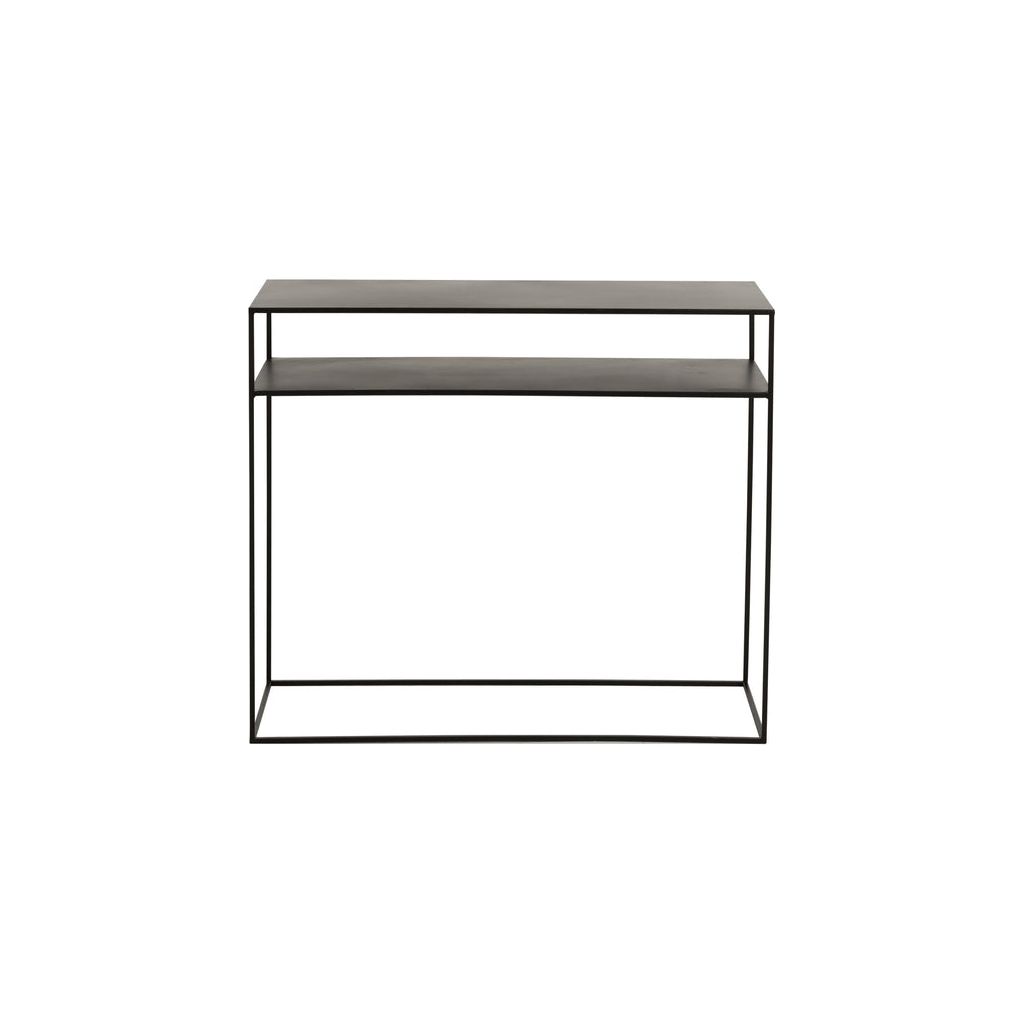 Console Métal Noir Étagères Rectangulaire - Designix