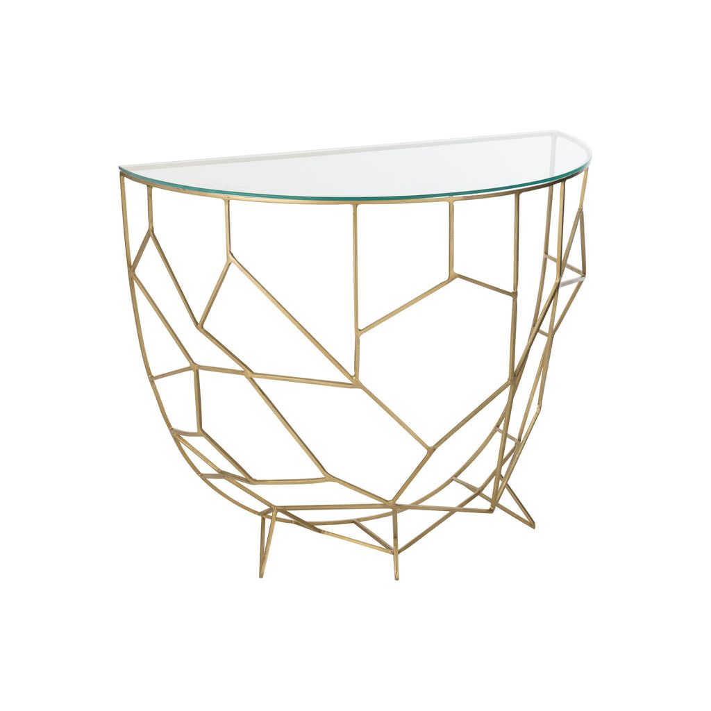 Console Métal Verre Dorée - Designix