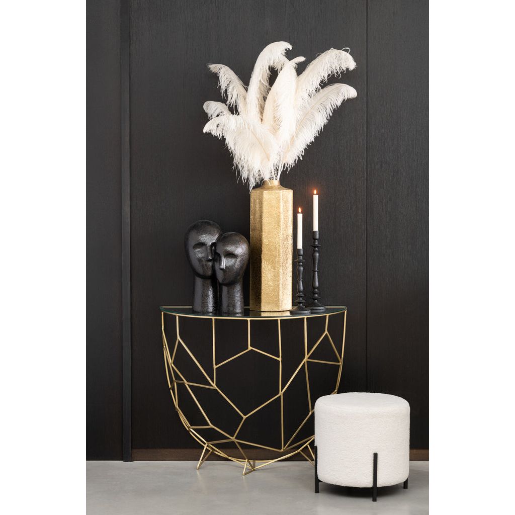 Console Métal Verre Dorée - Designix