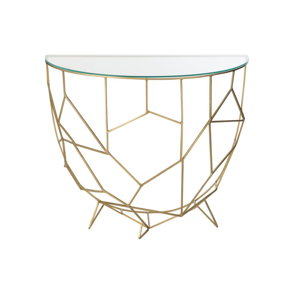Console Métal Verre Dorée - Designix