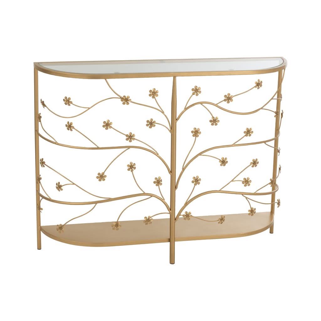 Console Métallique Dorée Élégante - Designix