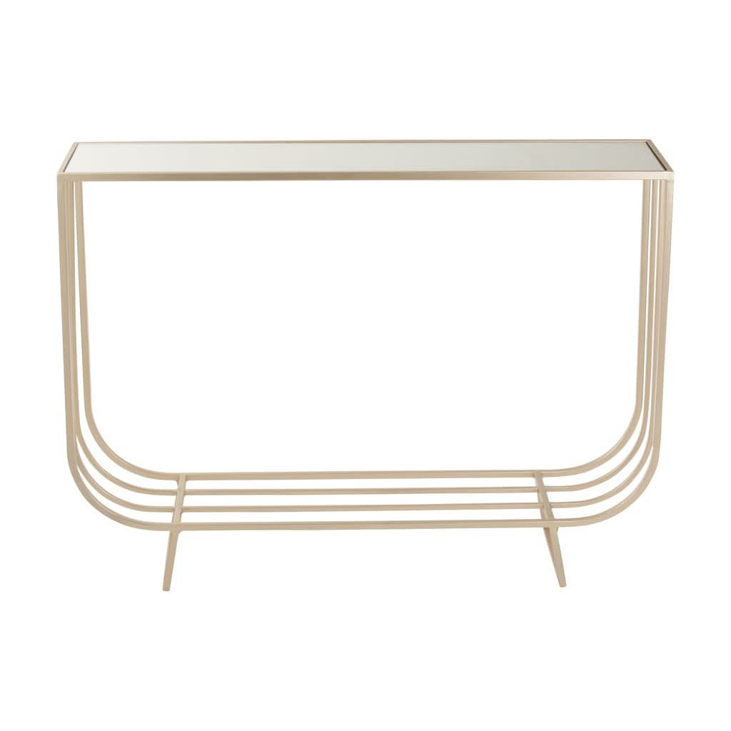 Console Métallique Verre Argenté - Designix