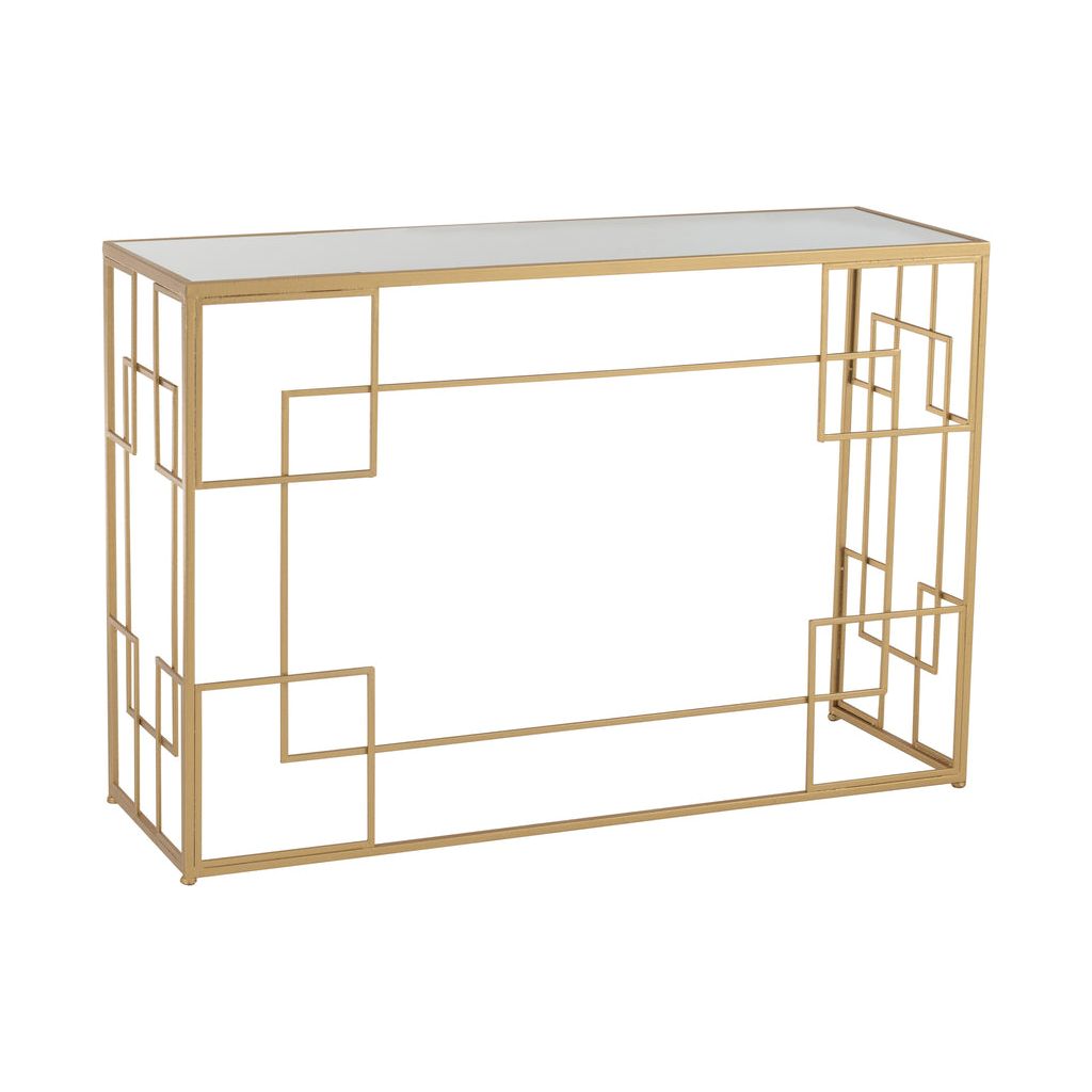 Console Métallique Verre Doré - Designix