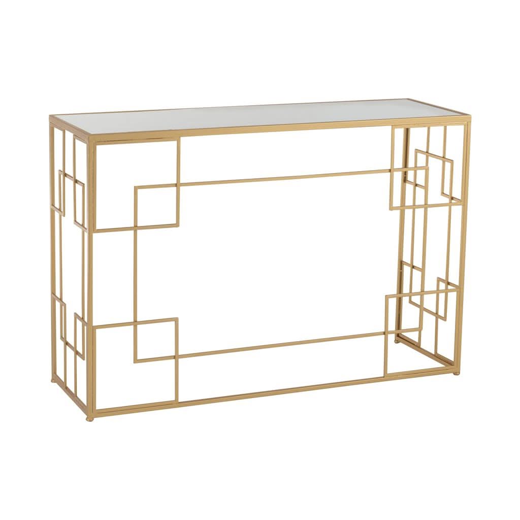 Console Métallique Verre Doré - Designix