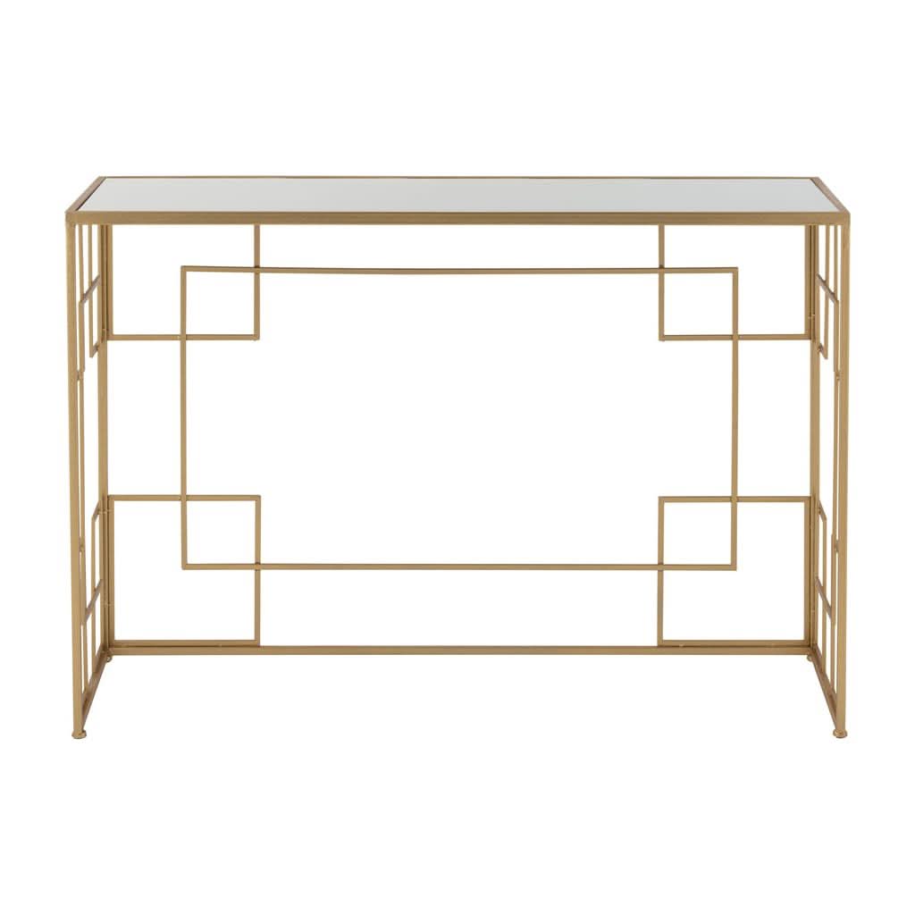 Console Métallique Verre Doré - Designix