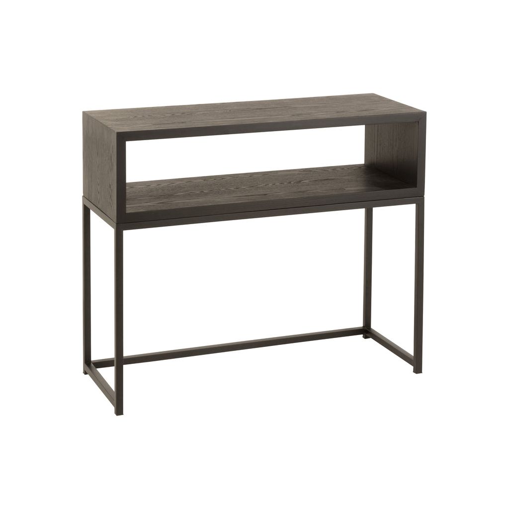 Console ouverte en bois/métal noir | Designix - - https://designix.fr