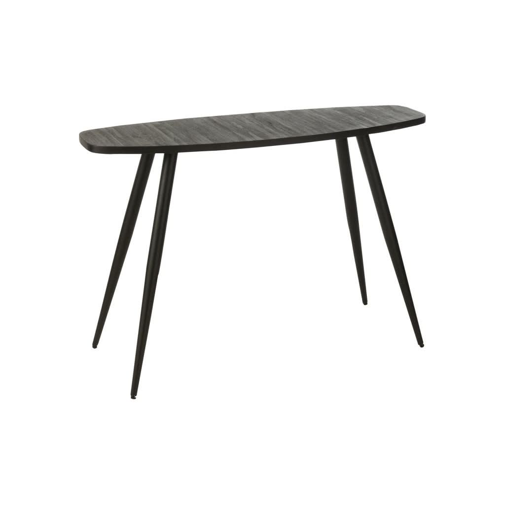 Console Ovale en Teck Recyclé Noir - Designix