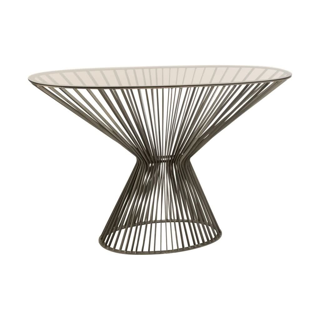 Console Ovale Métal Verre - Designix