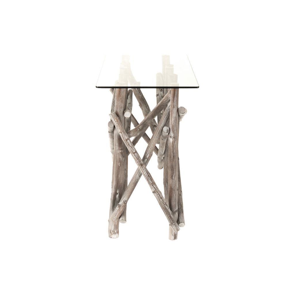 Console Rectangulaire Bois Verre - Designix
