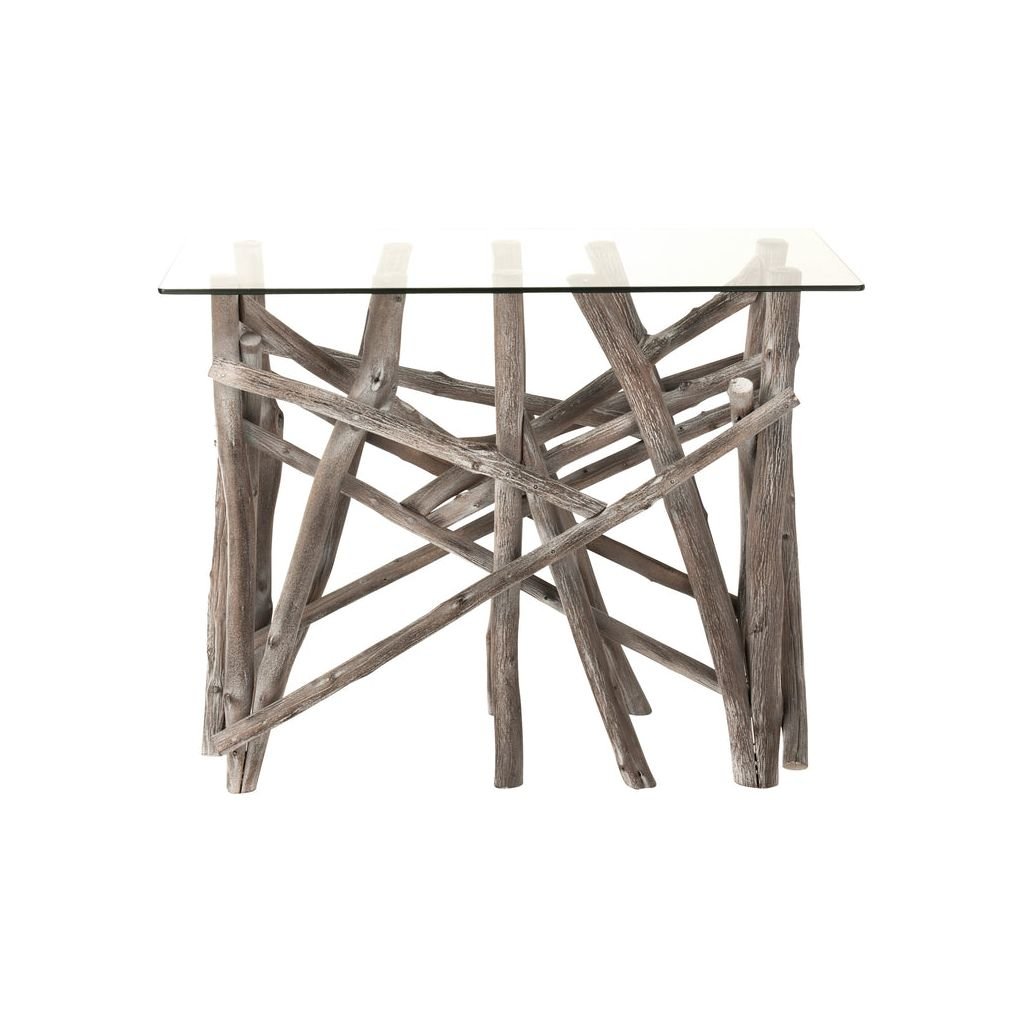 Console Rectangulaire Bois Verre - Designix