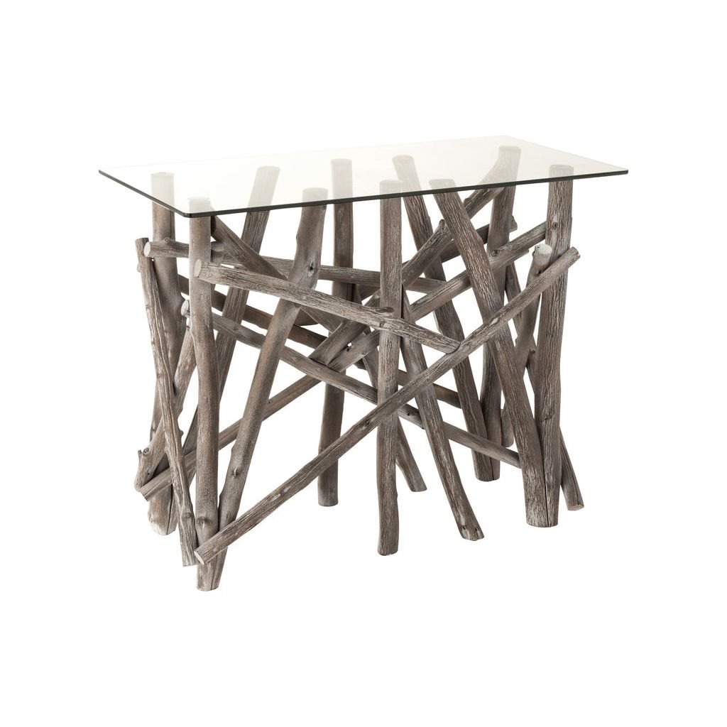 Console Rectangulaire Bois Verre - Designix