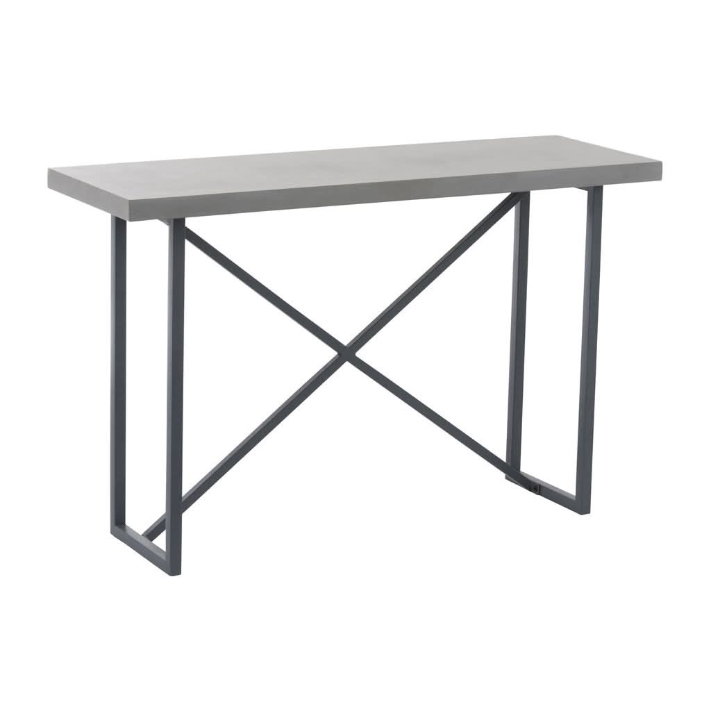 Console Rectangulaire Ciment Bois Métal - Designix