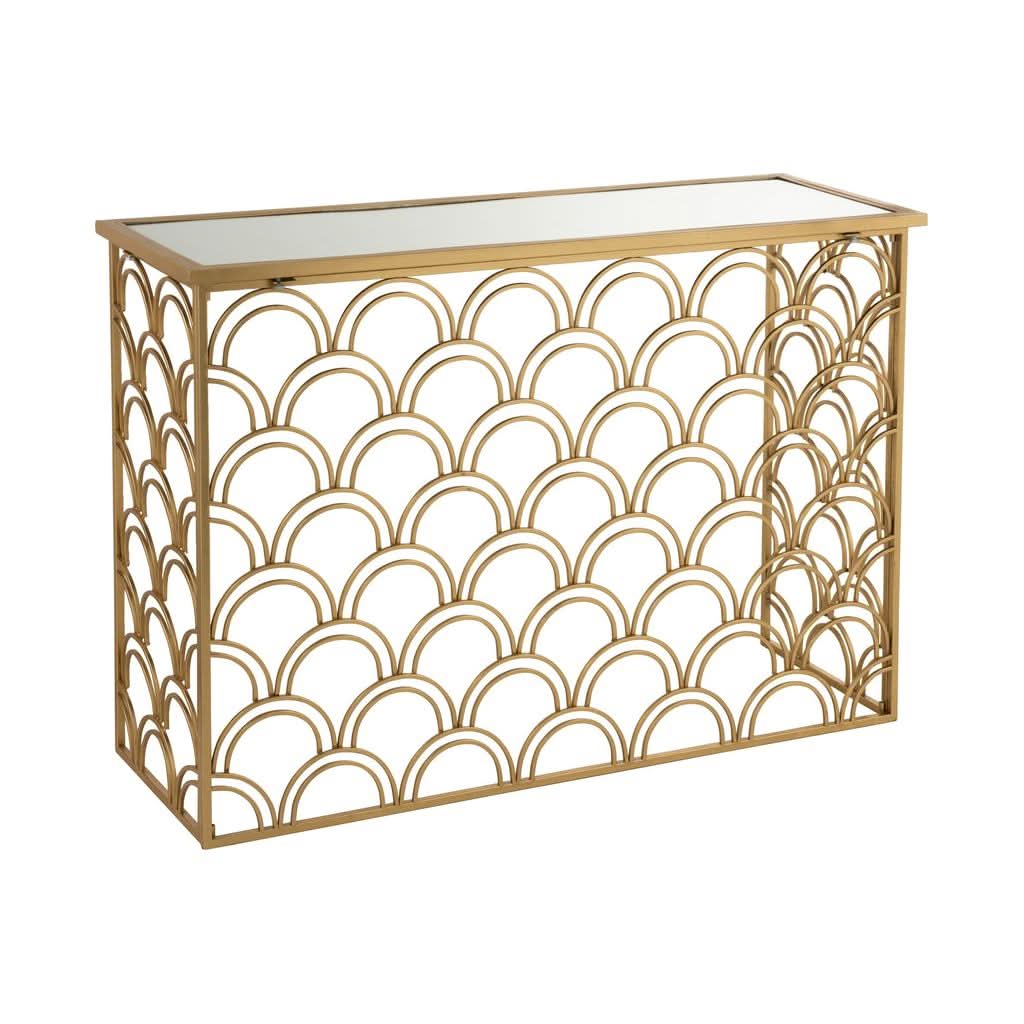 Console Rectangulaire en Métal Doré - Designix