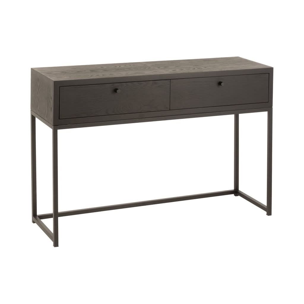 Console Tiroirs Bois Métal Noir - Designix