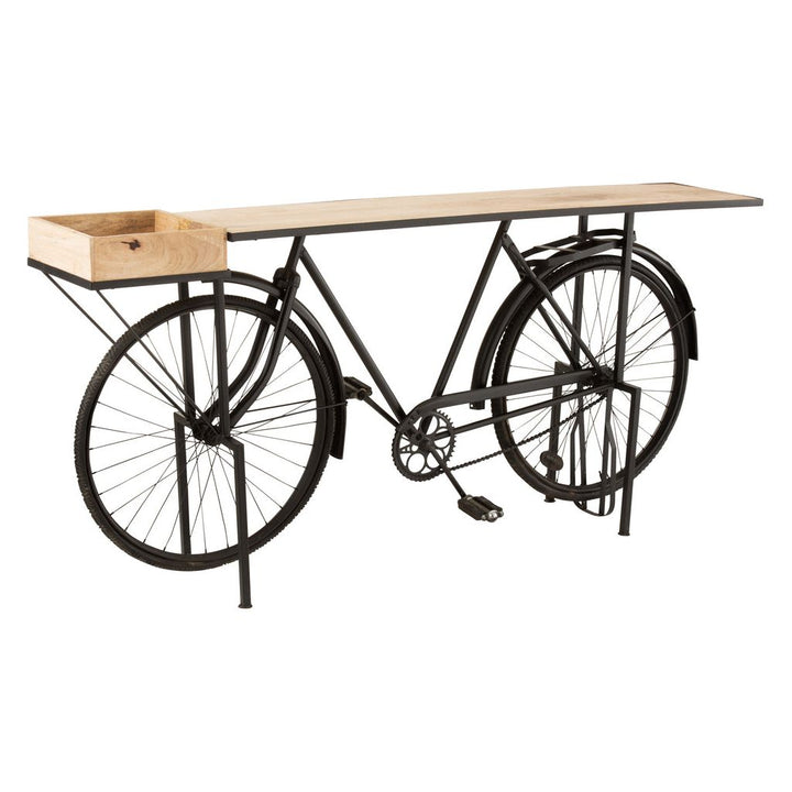 Console Vélo Métal Bois Mango Noir Naturel - Designix