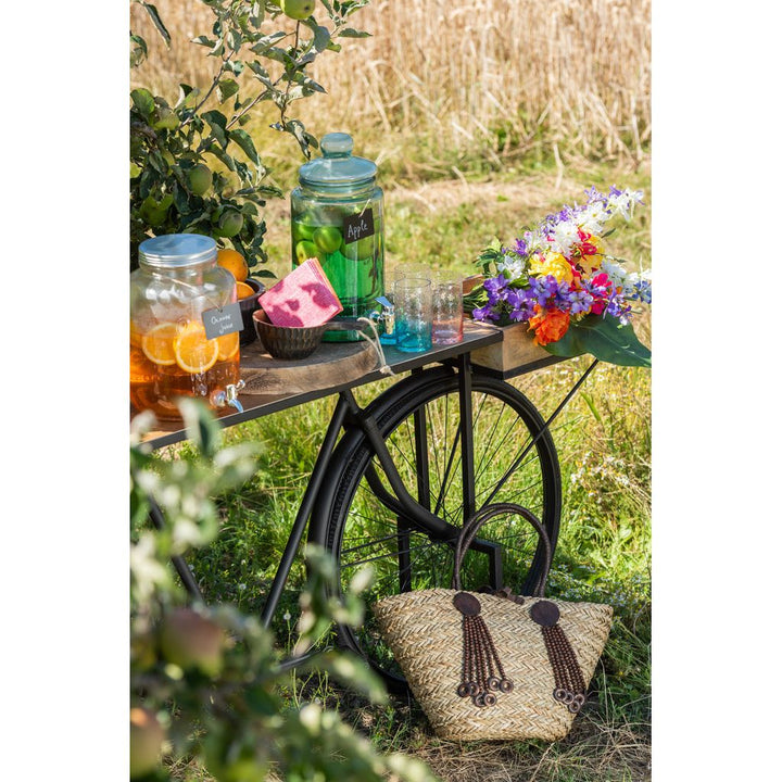 Console Vélo Métal Bois Mango Noir Naturel - Designix
