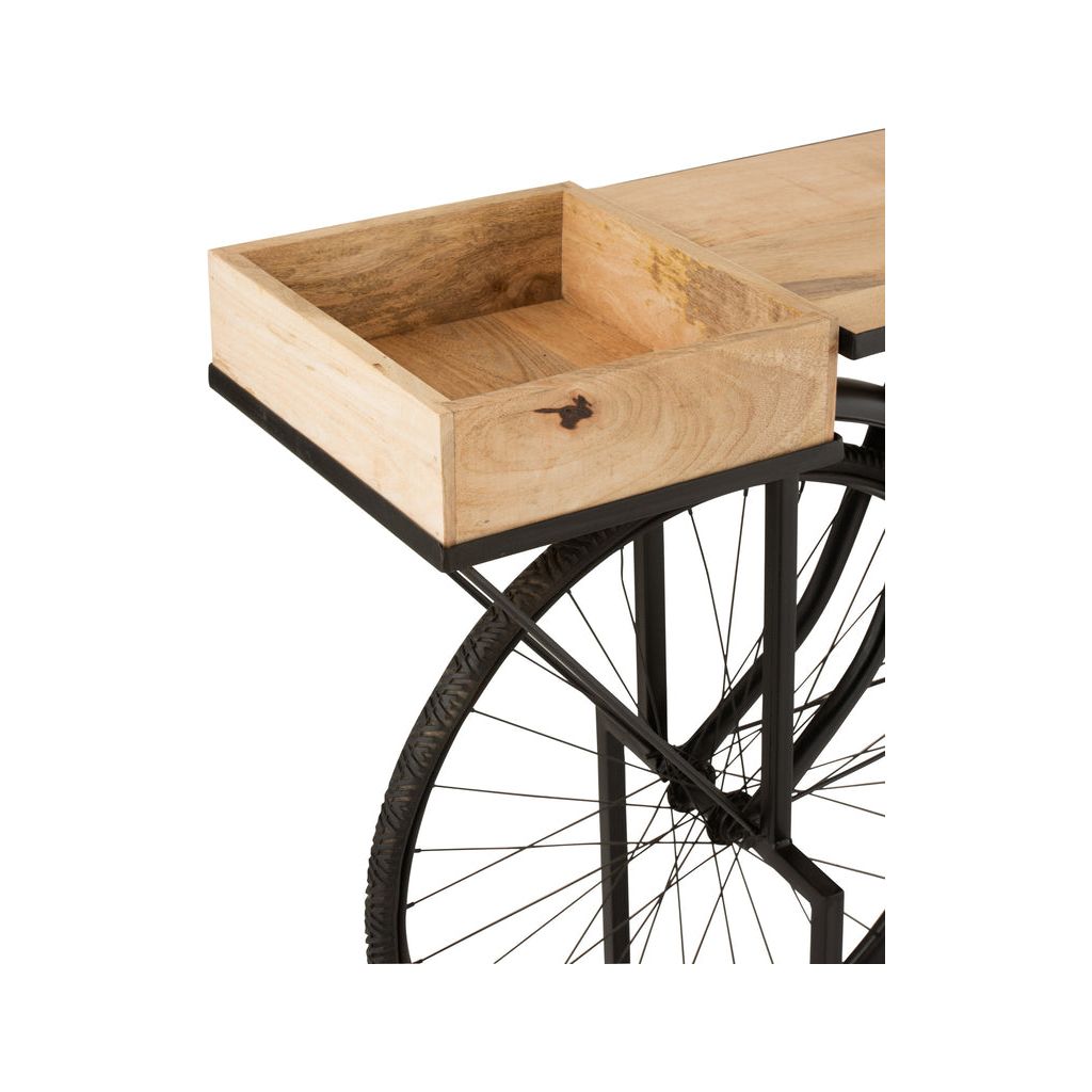 Console Vélo Métal Bois Mango Noir Naturel - Designix