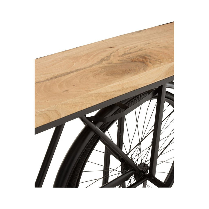 Console Vélo Métal Bois Mango Noir Naturel - Designix