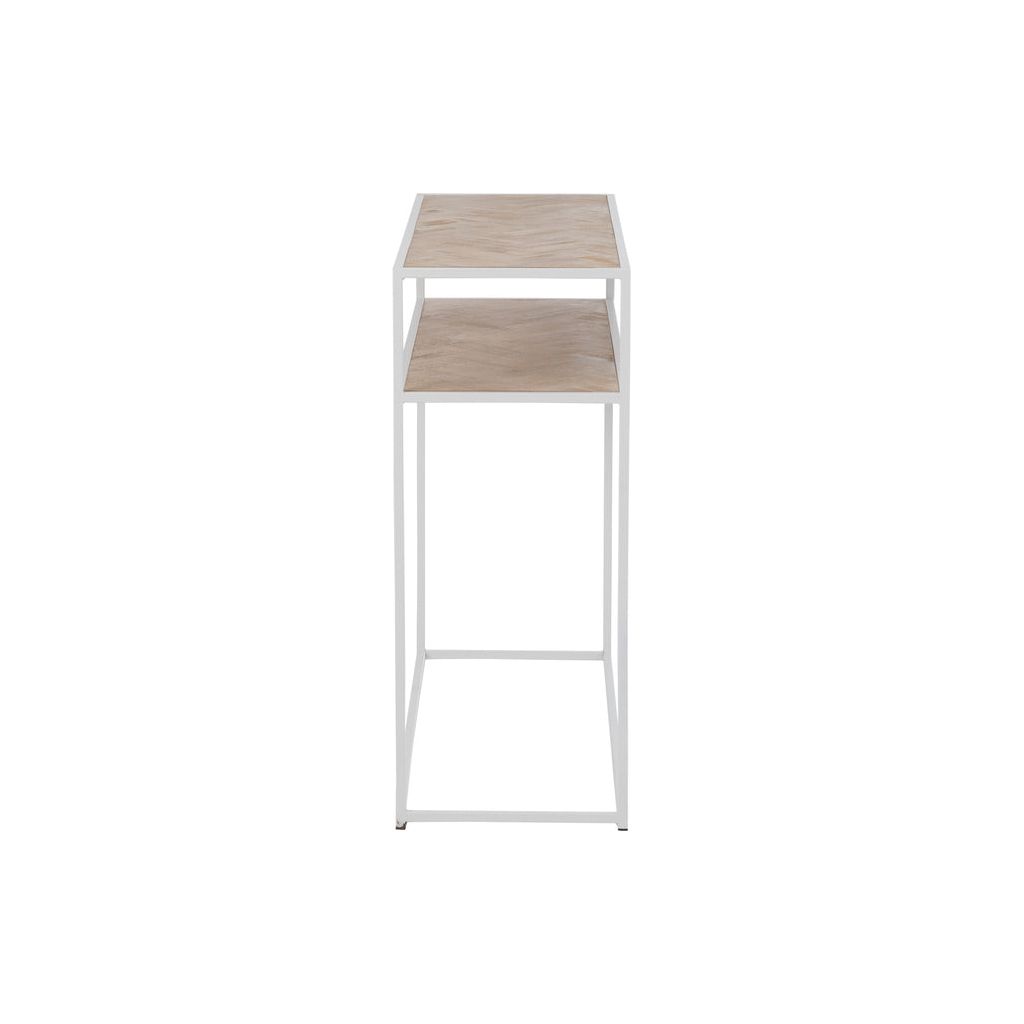 Console Zigzag Bois Métal Blanc - Designix
