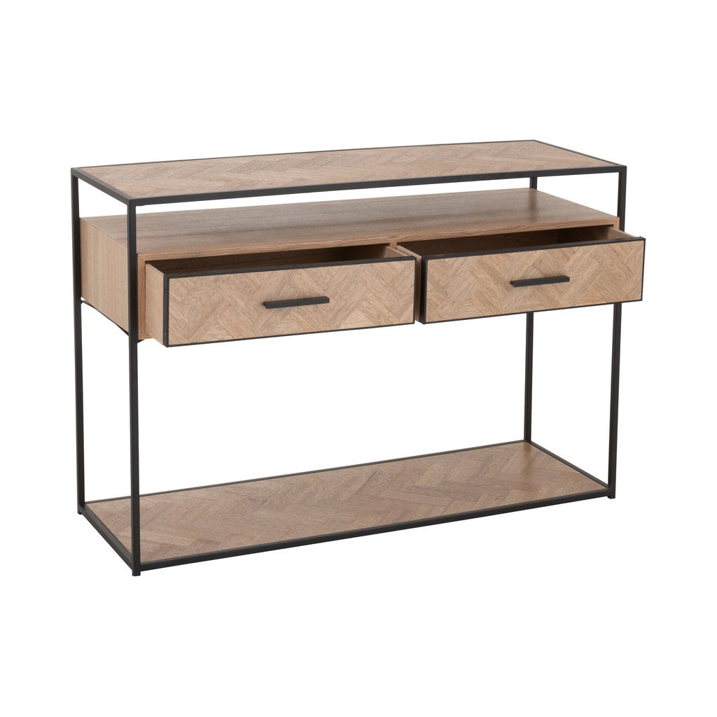 Console Zigzag Bois Métal Noir - Designix