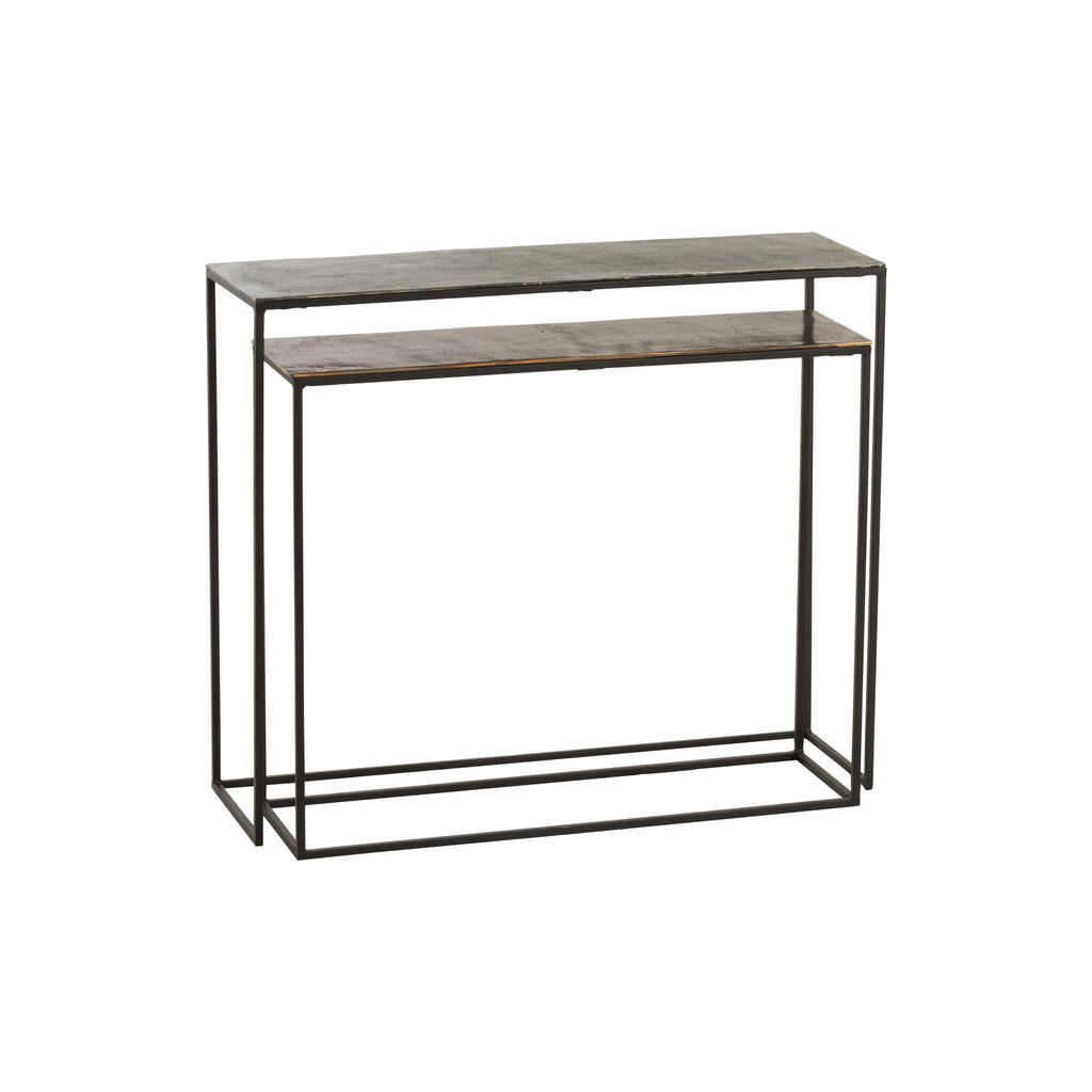 Consoles Rectangulaires Aluminium Noir - Designix