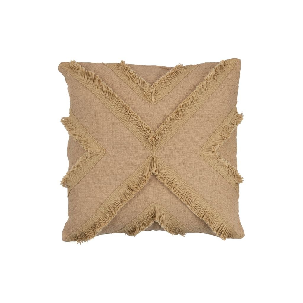 Coussin Carré Beige Polyester - Designix