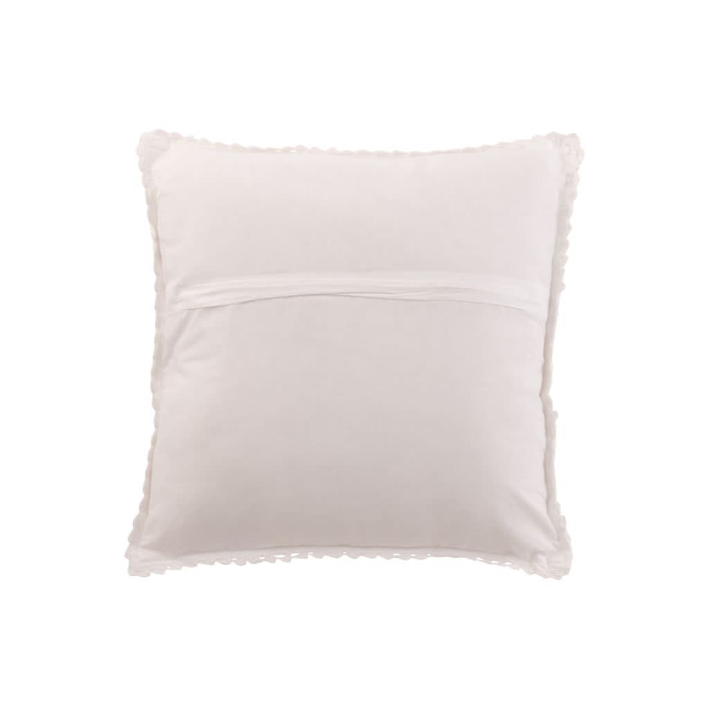 Coussin Dentelle Coton Blanc - Designix