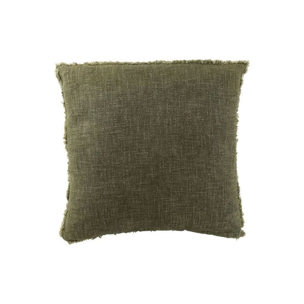 Coussin Effiloché Vert Foncé