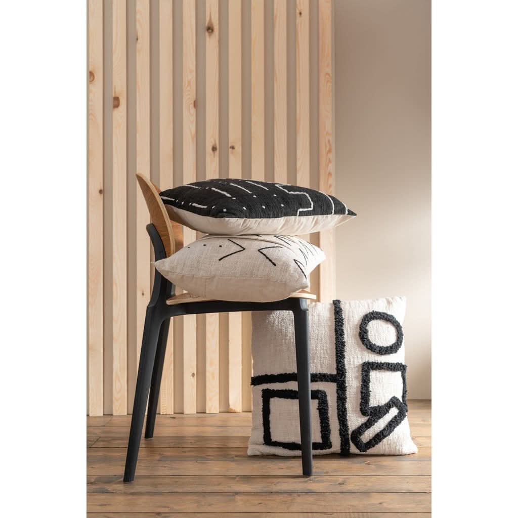 Coussin Graphique Coton Noir - Designix