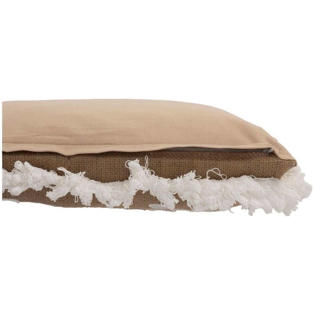 Coussin Jute Naturel Blanc | Qola - Designix Coussin