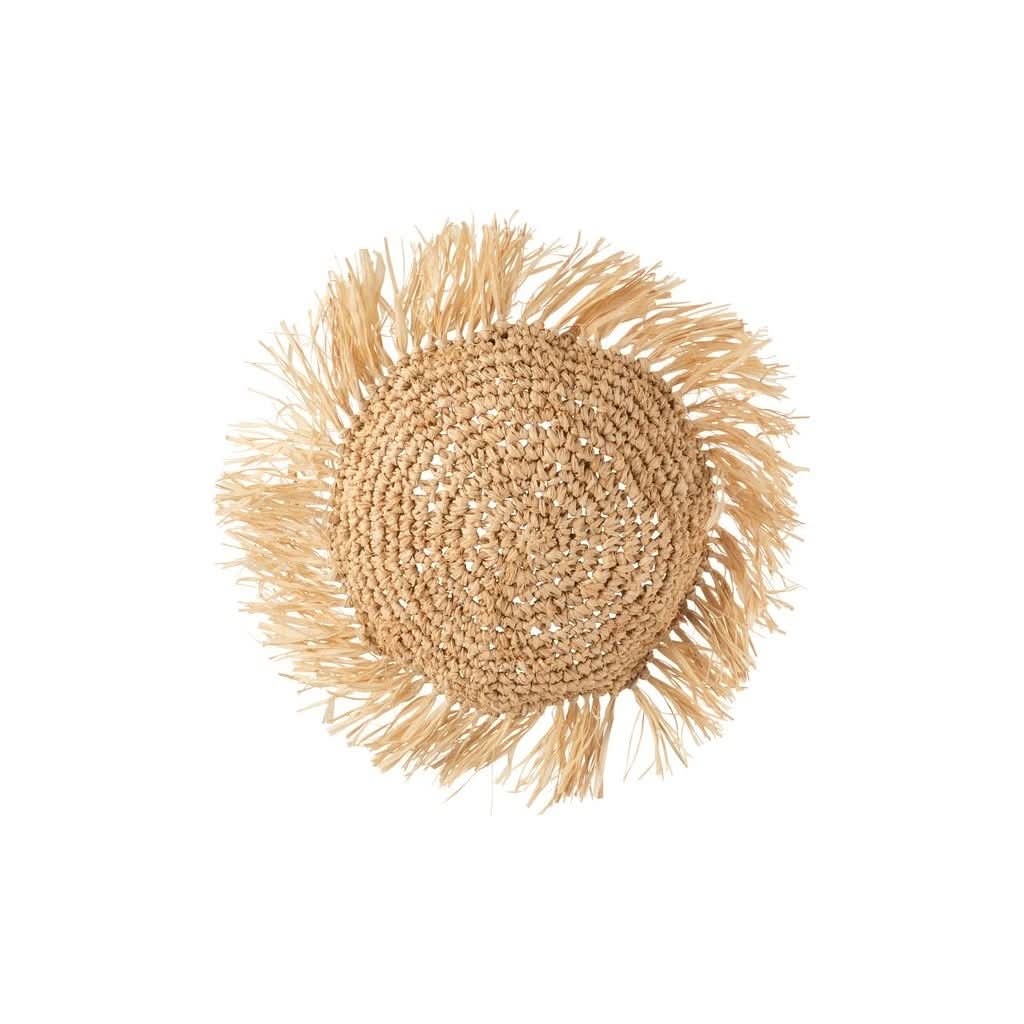 Coussin Raphia Naturel Rond - Designix