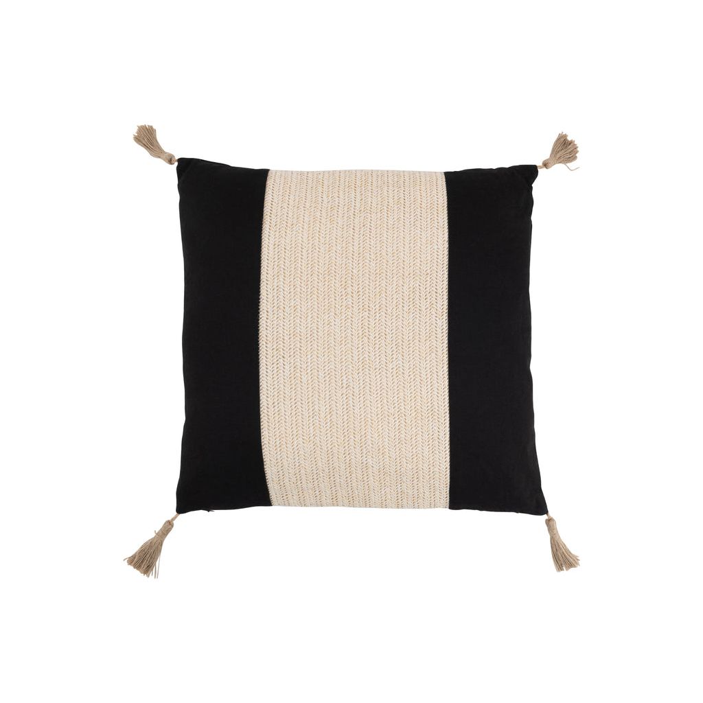 Coussin Tissé Noir Polyester - Designix
