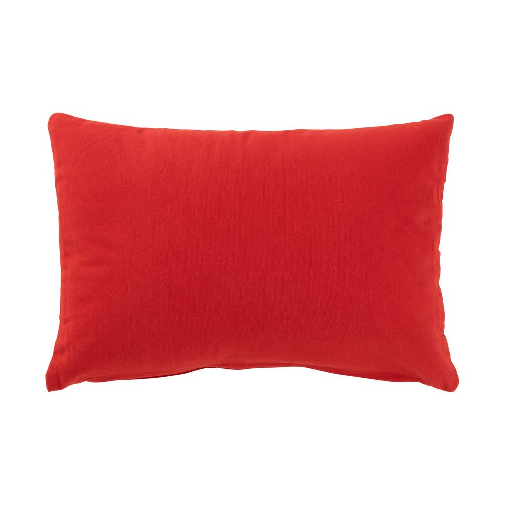 Coussin Velours Rouge Blanc Joyeux - Designix