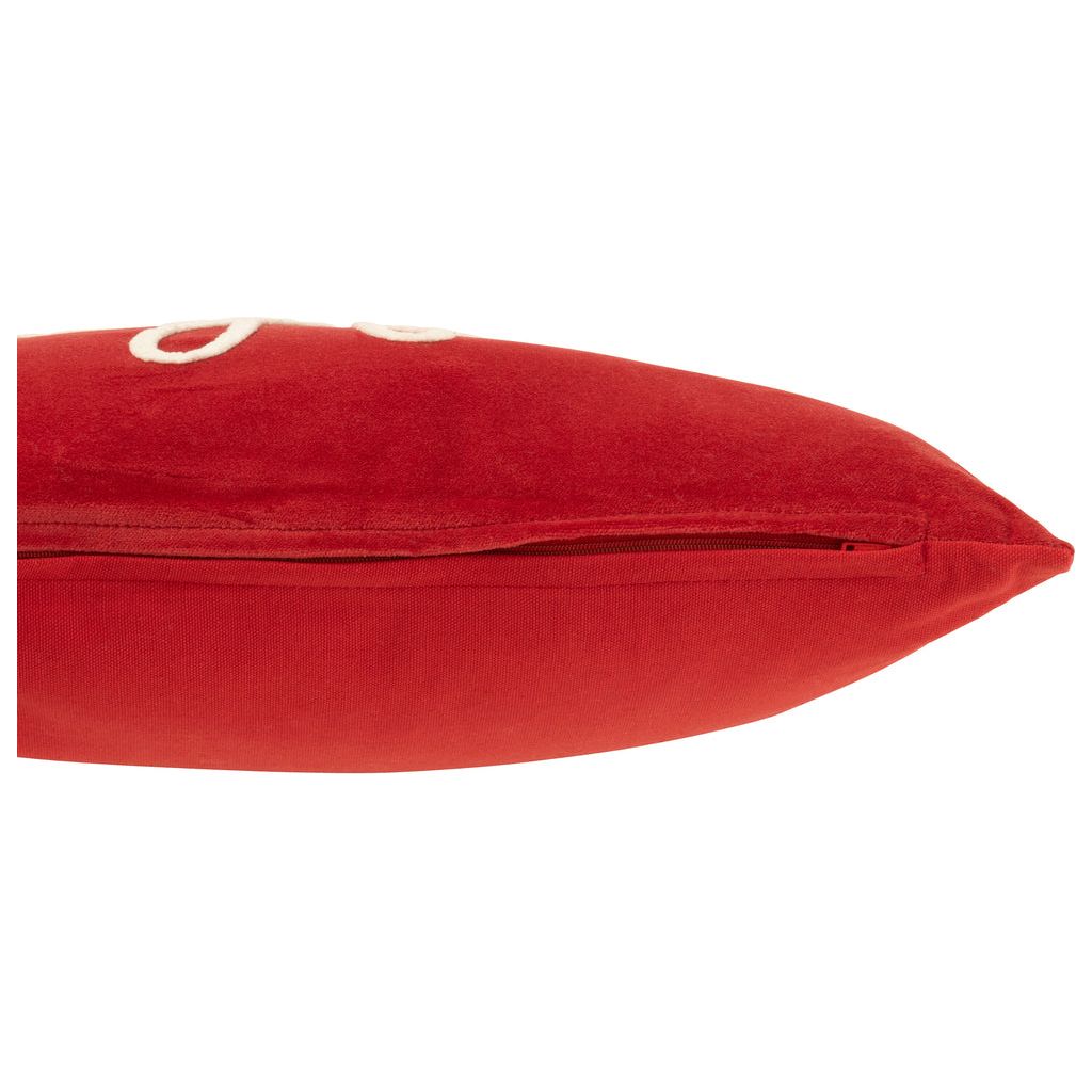 Coussin Velours Rouge Blanc Joyeux - Designix