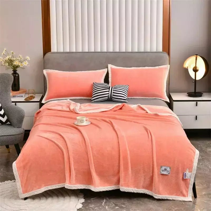 Couverture Légère et Chaude en Peluche - Designix Couette Orange 180x200cm(71x79pouce)