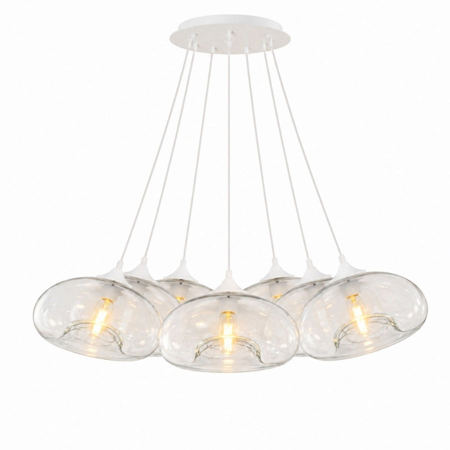 Suspension grappe Cruet 7 lumières, verres Ø 28 cm