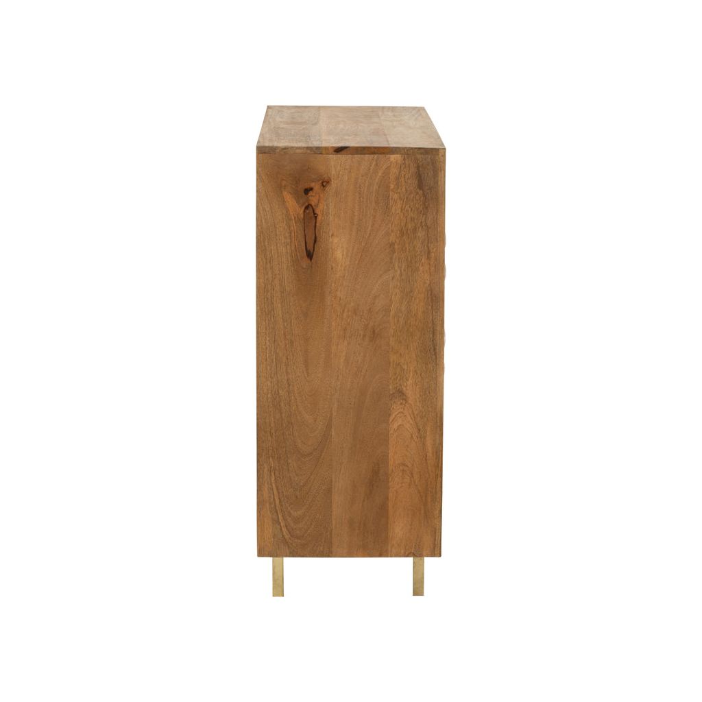 Armoire Nino en métal/bois de manguier naturel/doré | Designix - - https://designix.fr
