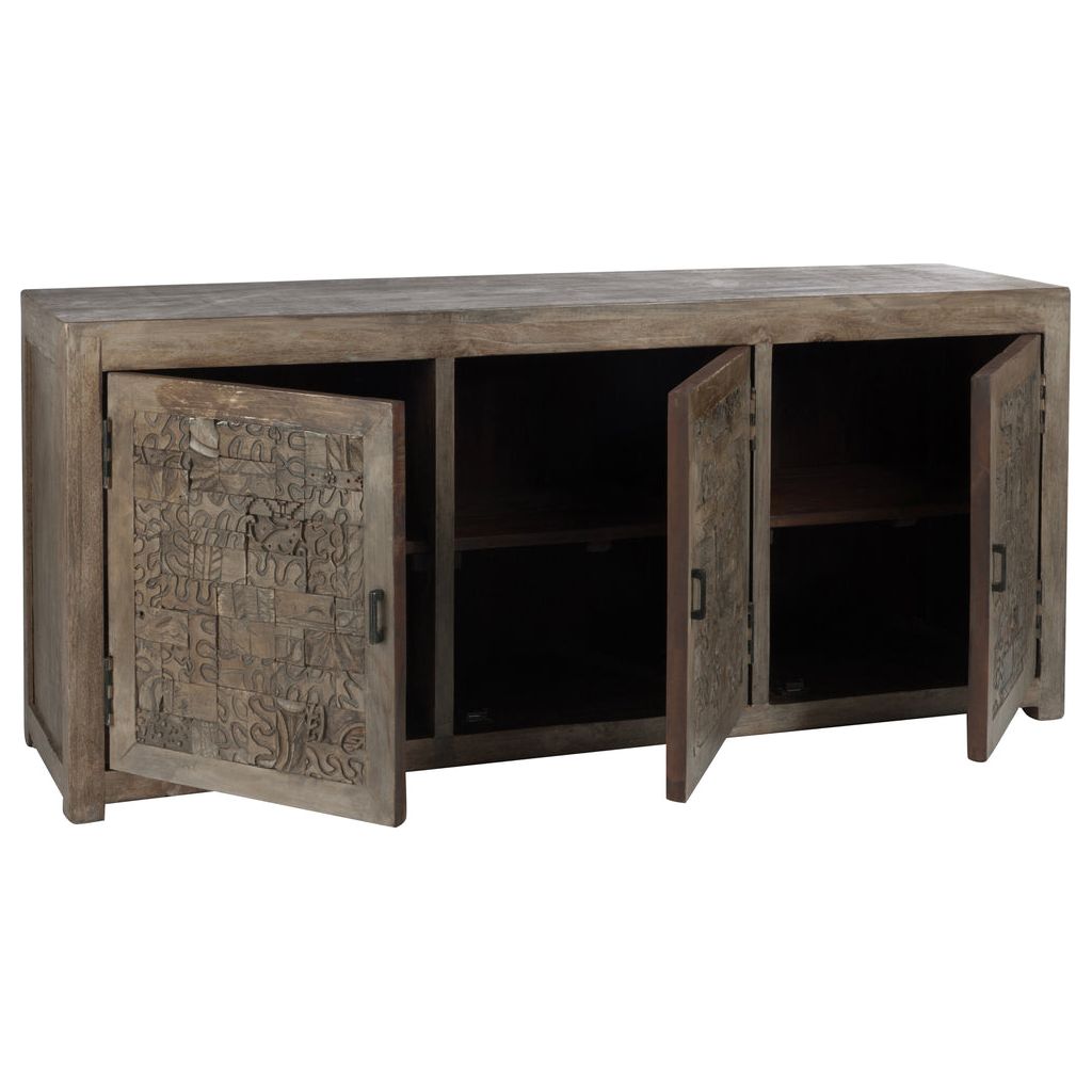 Armoire de cuisine 3 portes en bois naturel | Designix - - https://designix.fr