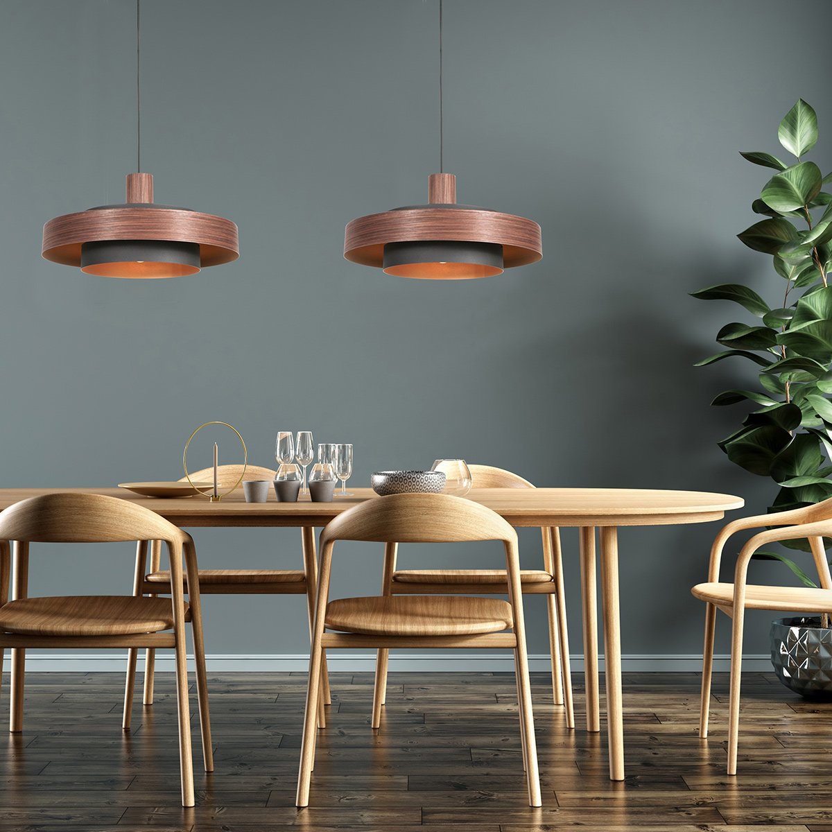 Suspension luminaire Flinter marron