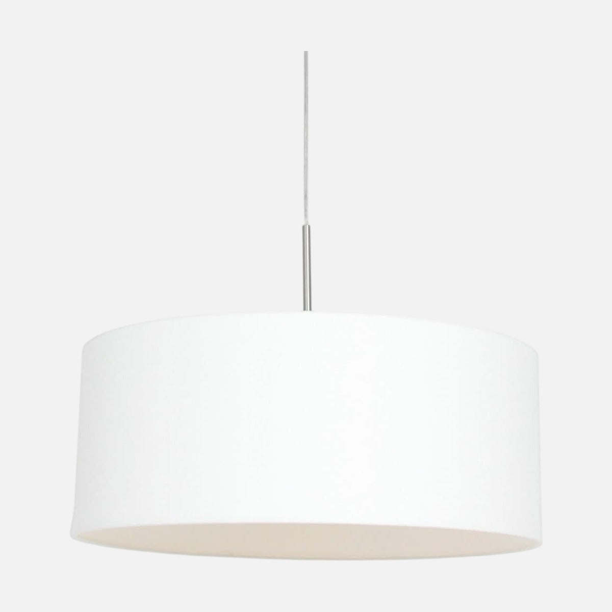 Suspension abat-jour blanc en lin Ø 50 cm, structure acier brossé | Sparkled Light