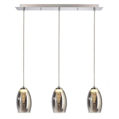 Suspension Electra argentée, verre